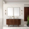 Amberly 60" Double Mid-Century Walnut ( Vanity Only Pricing)